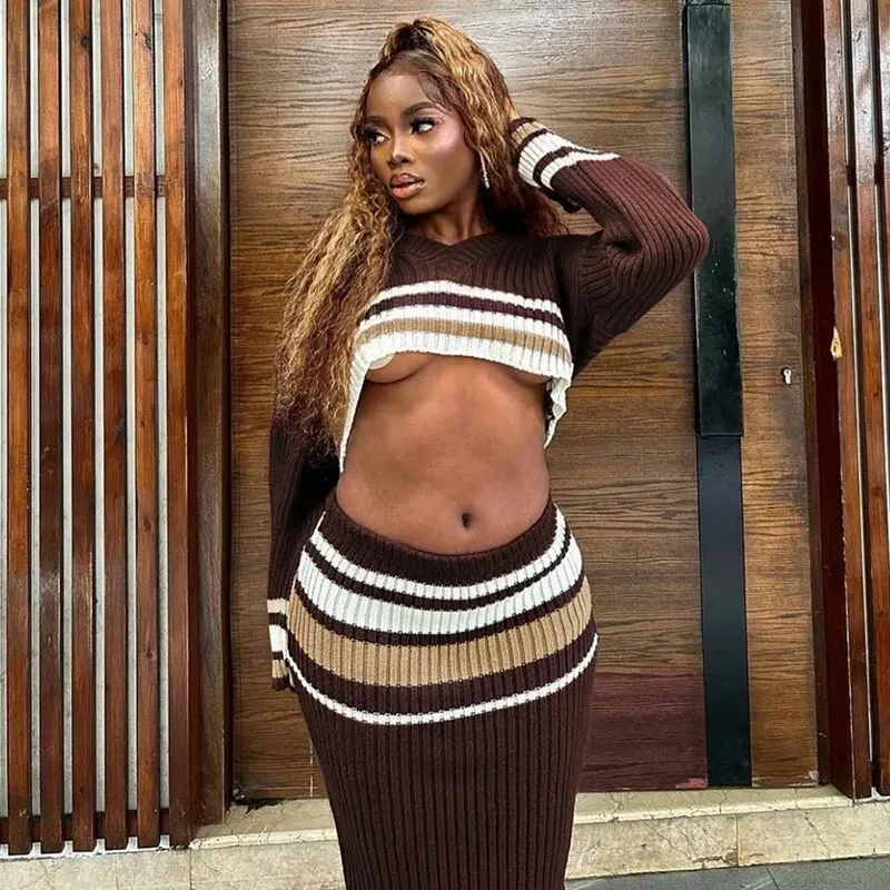 Aliya Knit Mini Skirt Set