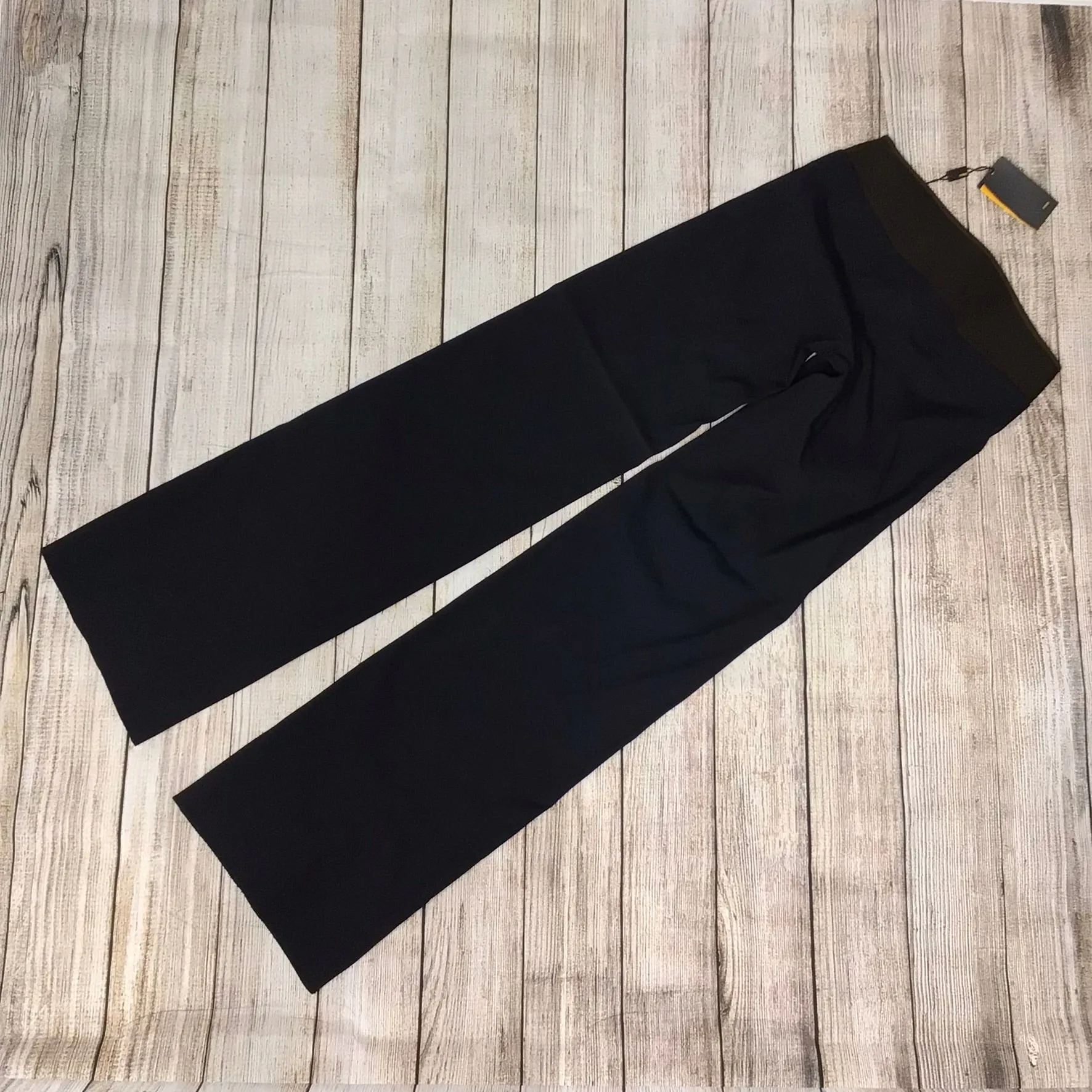 BNWT Fendi Blue Lana Compact Stretch Wool Blend Wide Leg Trousers Size 12 (40)