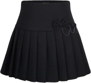 chouyatou Women's A-Line Plaid Wool Blend Pleated Skirt Side Zipper