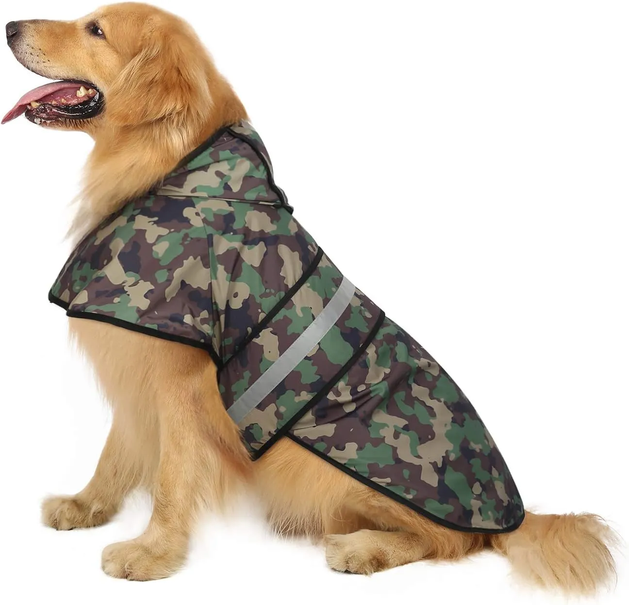 HDE Dog Raincoat Hooded Slicker Poncho for Small to X-Large Dogs and Puppies Camo - L