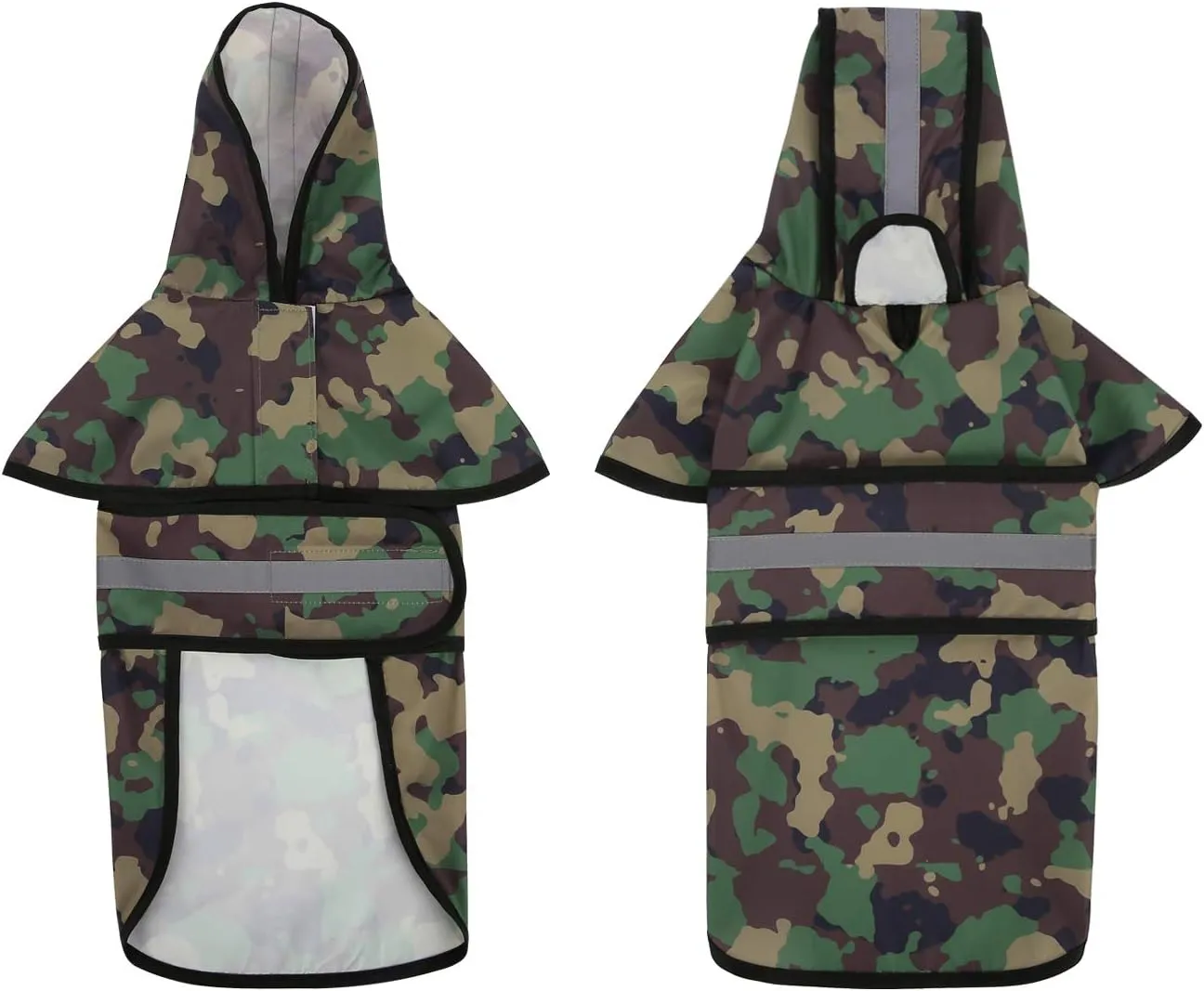 HDE Dog Raincoat Hooded Slicker Poncho for Small to X-Large Dogs and Puppies Camo - L