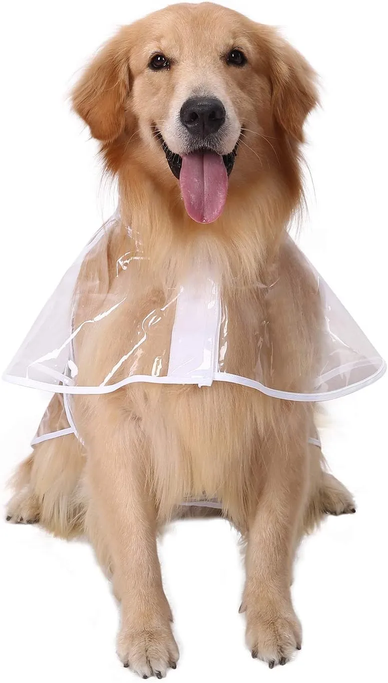 HDE Dog Raincoat Hooded Slicker Poncho for Small to X-Large Dogs and Puppies Clear - L