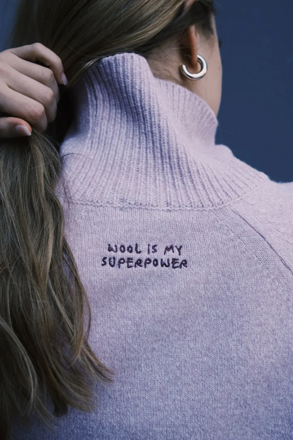 knit high neck - lavender