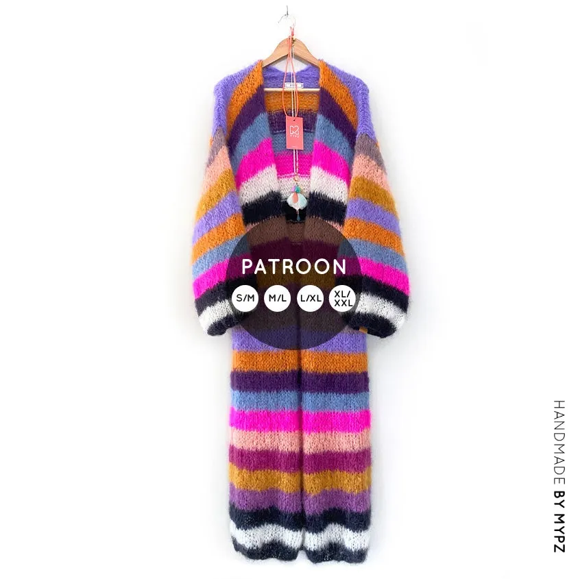 Knit pattern – MYPZ Long Light Mohair Cardigan Shava No10 (ENG-NL)