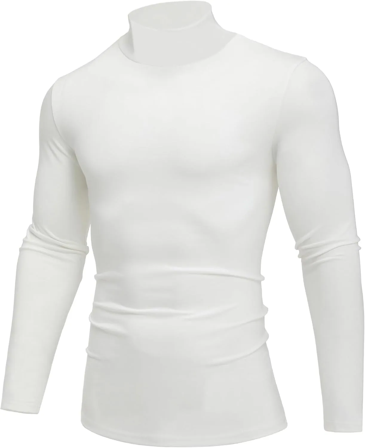Mens Mock Neck T Shirts Pullover High Neck Turtleneck Premium Long Sleeve Sweaters for Men