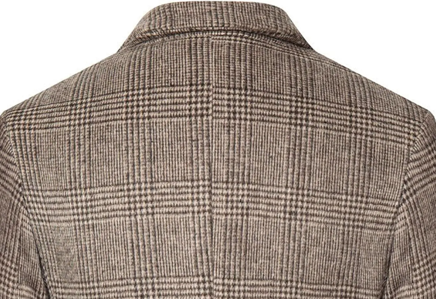 Men's Wool Blend Trench Coat Winter Long Single Breasted Peacoat Stylish Business Overcoat Slim Fit Pea Coat
