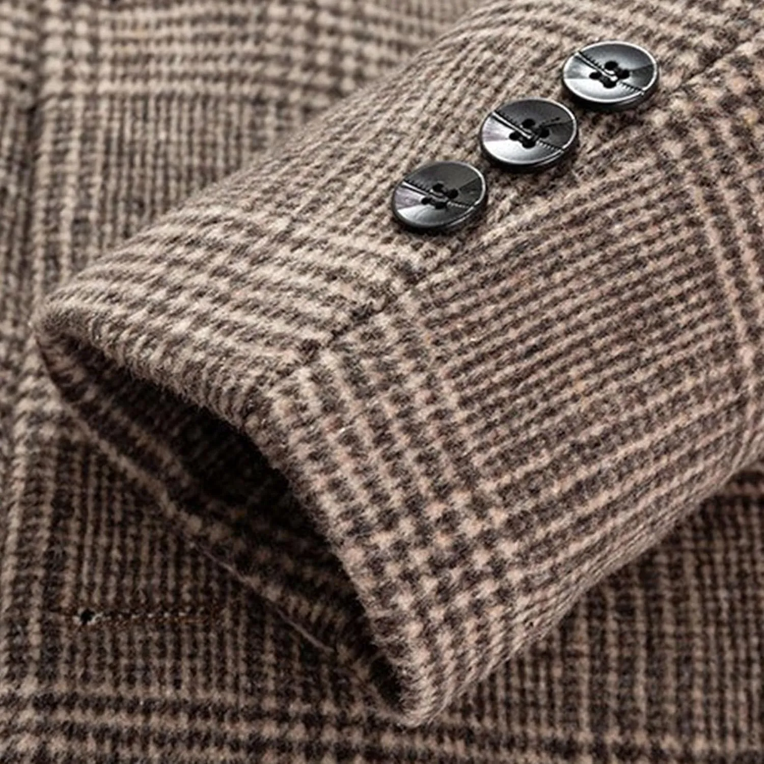Men's Wool Blend Trench Coat Winter Long Single Breasted Peacoat Stylish Business Overcoat Slim Fit Pea Coat