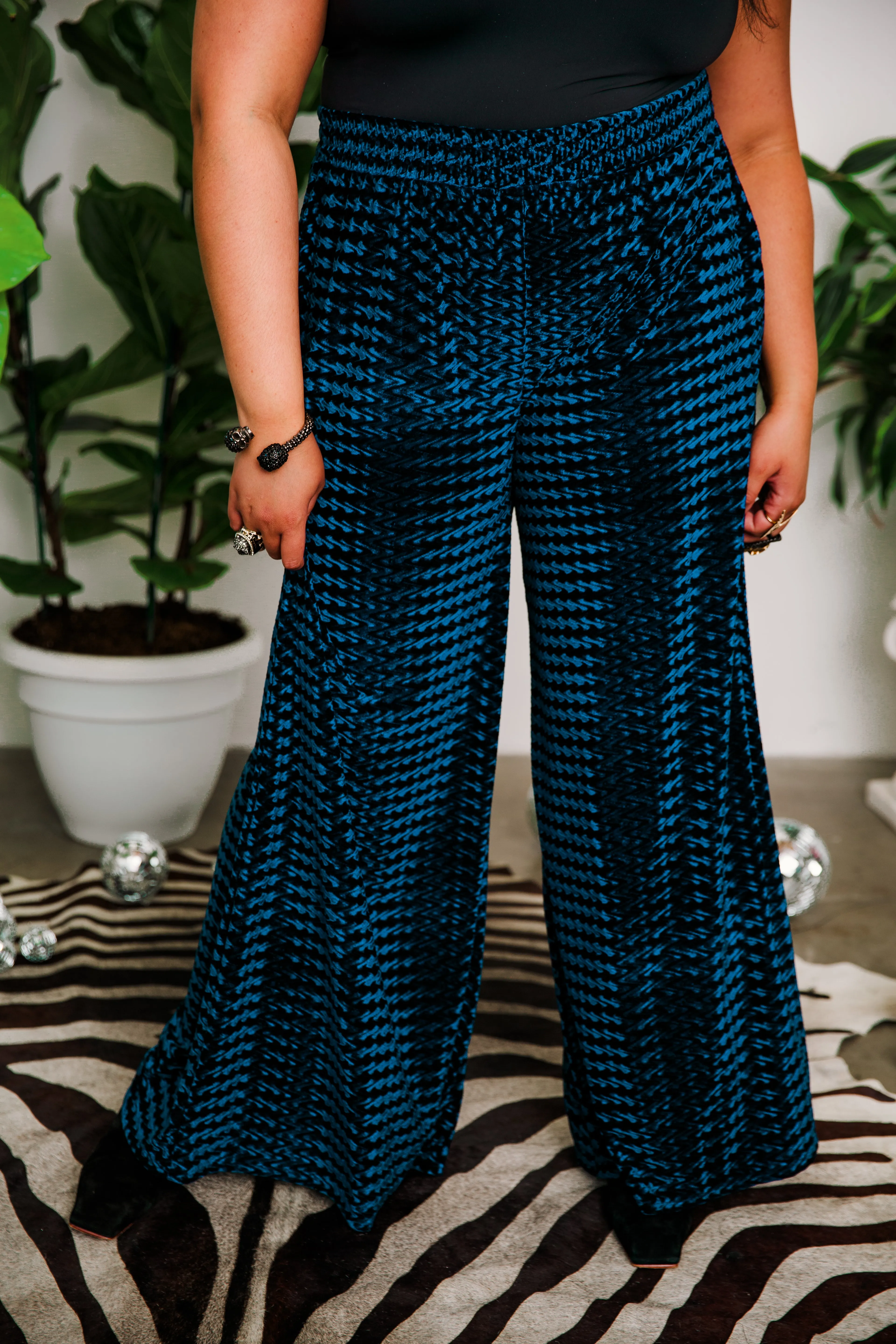 Muse Pants in “Zig Zag Velvet” Blue
