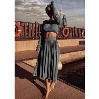 Sexy Knitted Top & Skirt Set