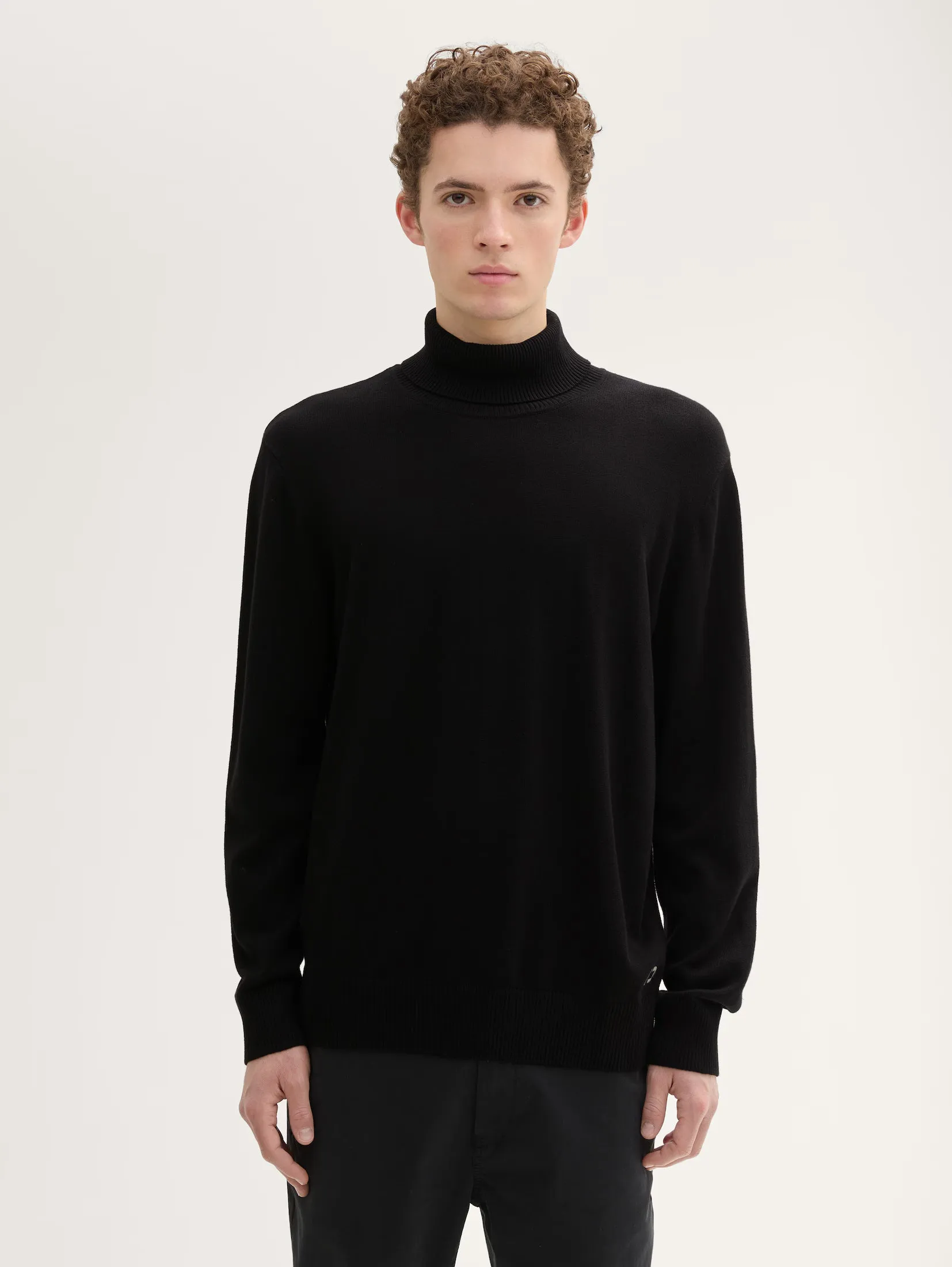 Tom Tailor Black Basic Turtle Neck Sweater