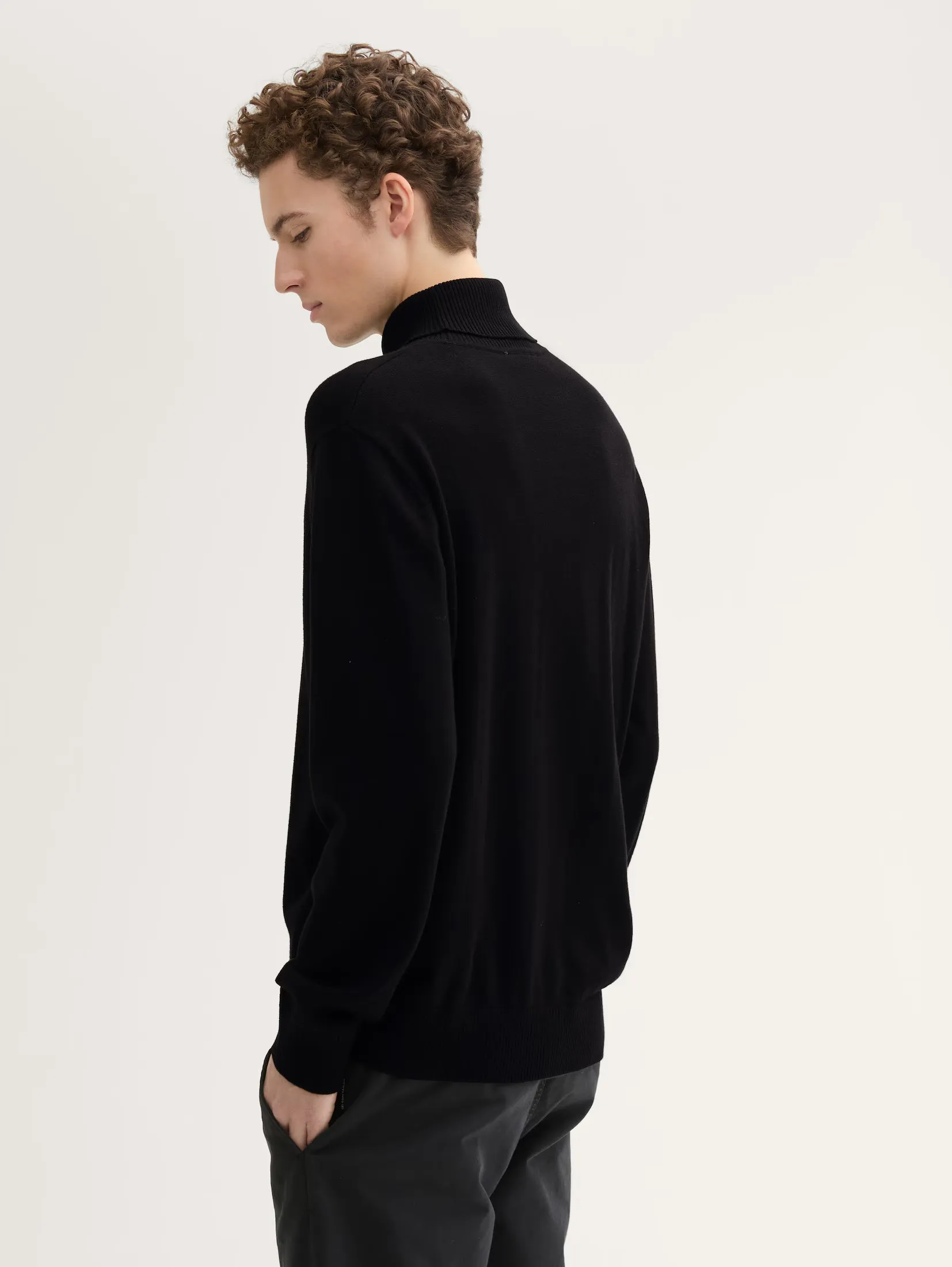 Tom Tailor Black Basic Turtle Neck Sweater