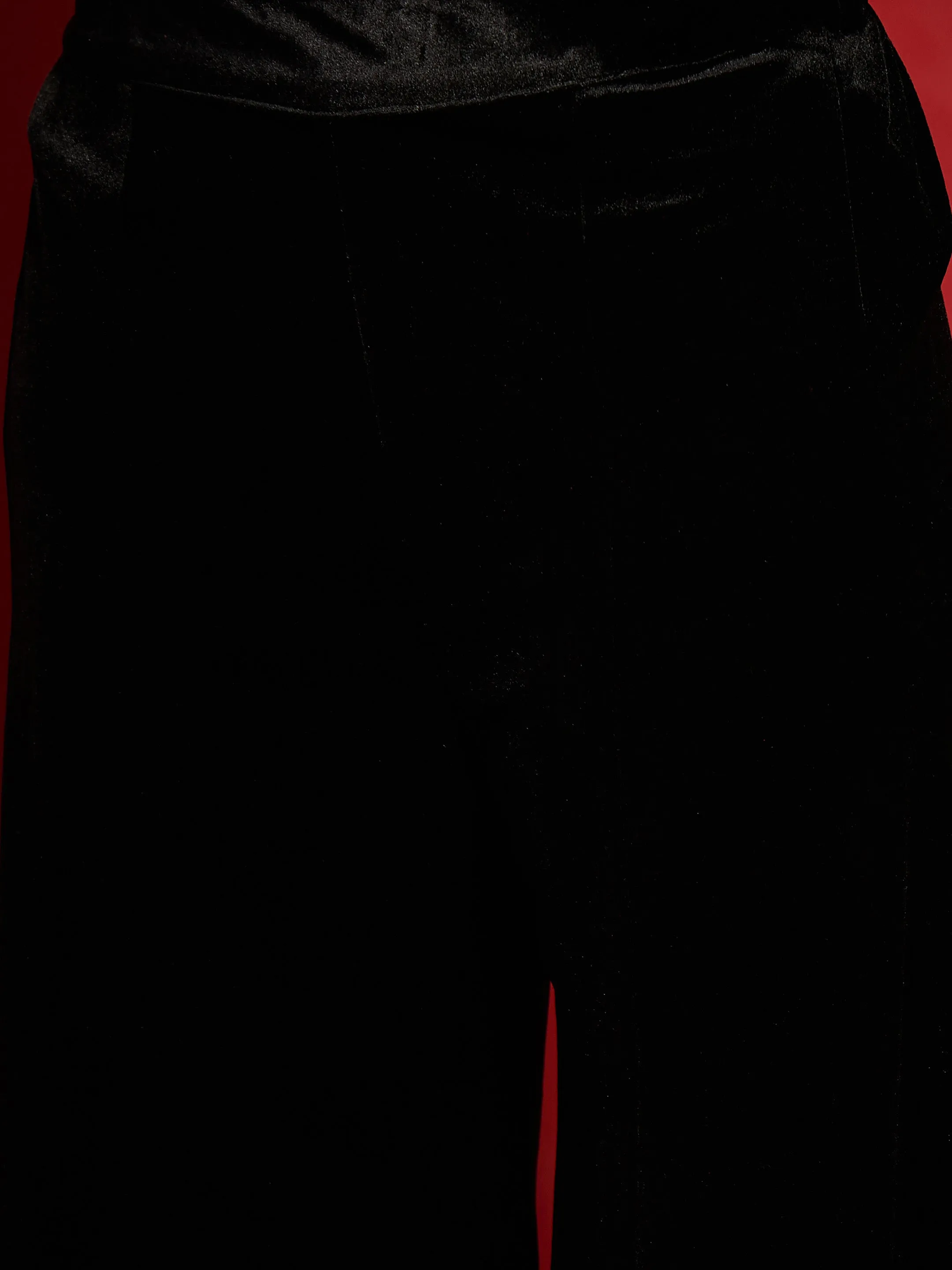 Women Black Velvet Front Multi Color Embroidered Short Kurta With Palazzo Pants