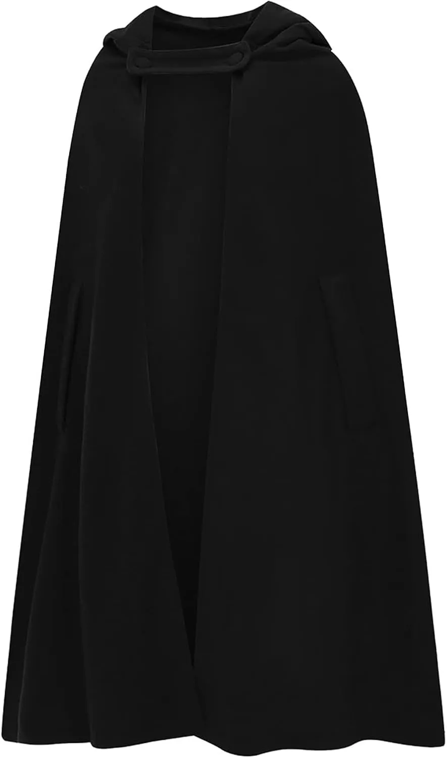 XUNRYAN Women's Winter Fall Wool-Blend Hooded Cape Coats Poncho Cropped Cloak with Hood Halloween Christmas Costumes